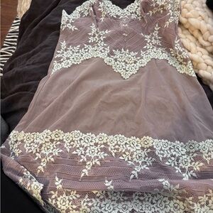 Lace Dress Lavender and Cream